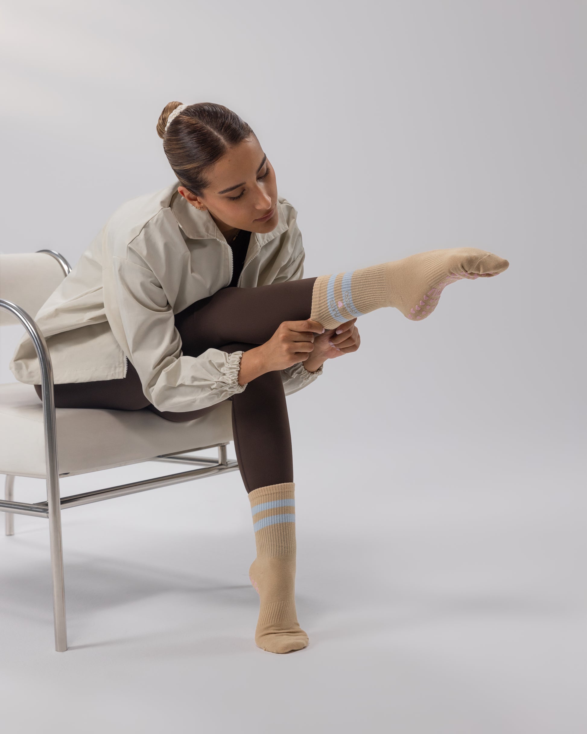 Pilates & Espresso Grip Sock