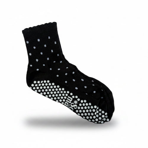 Black Polka dot Grip Sock