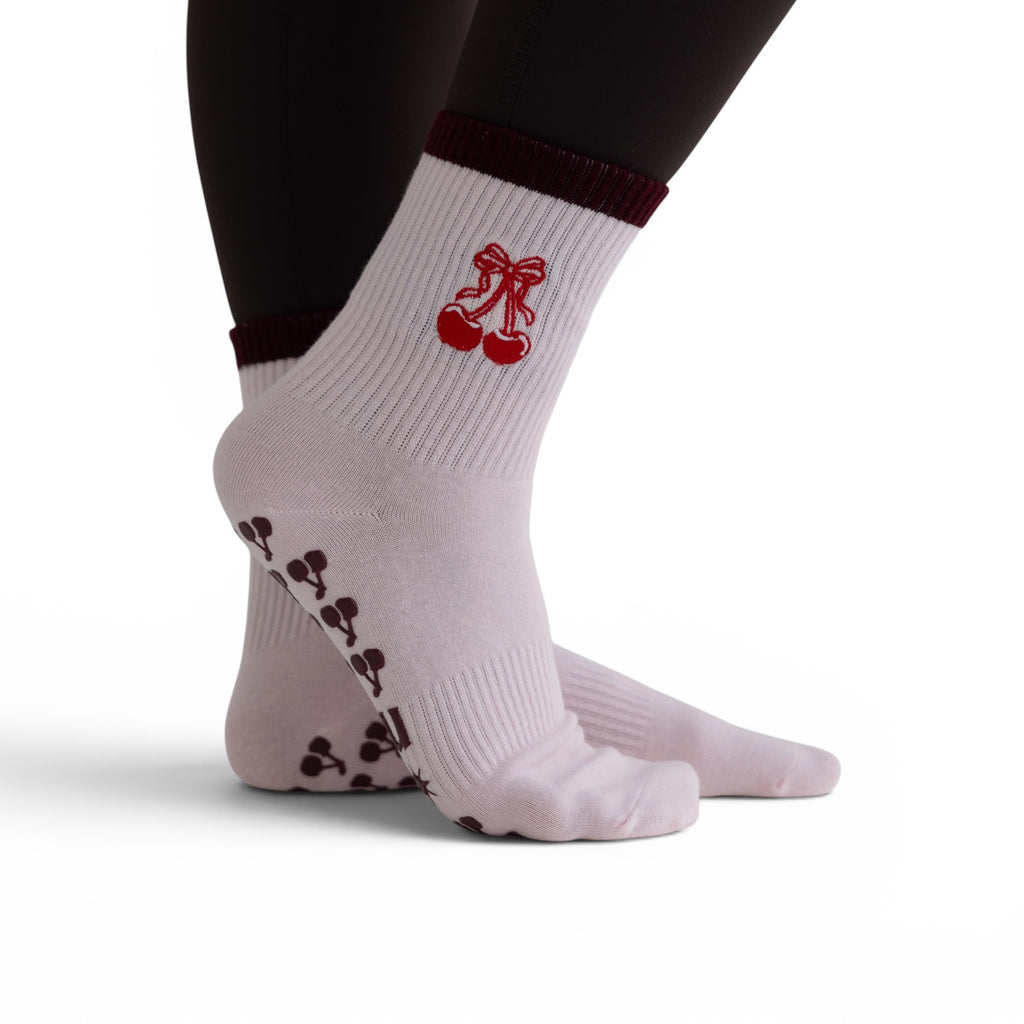 Red Cherry Grip Sock