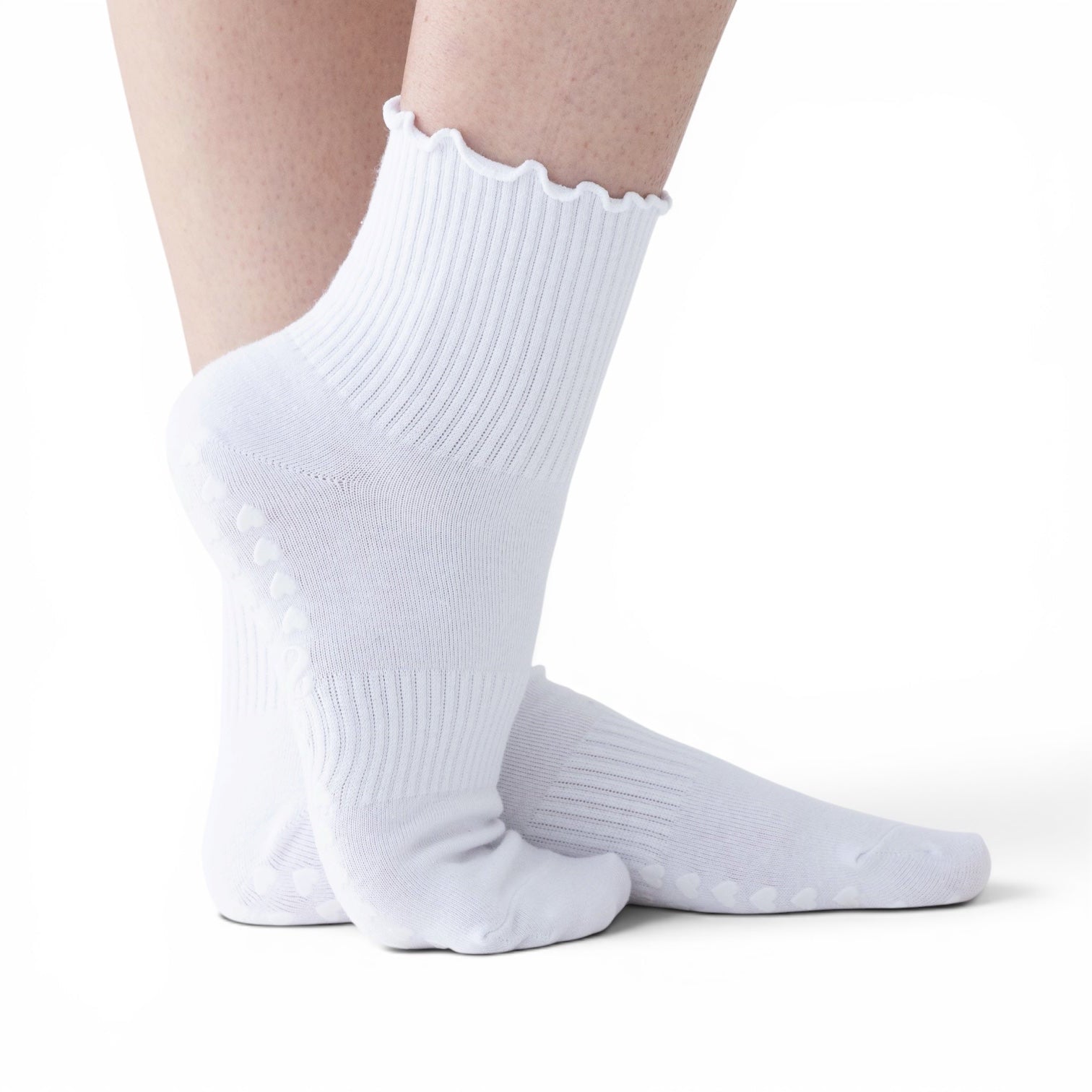 Basic White Grip Sock