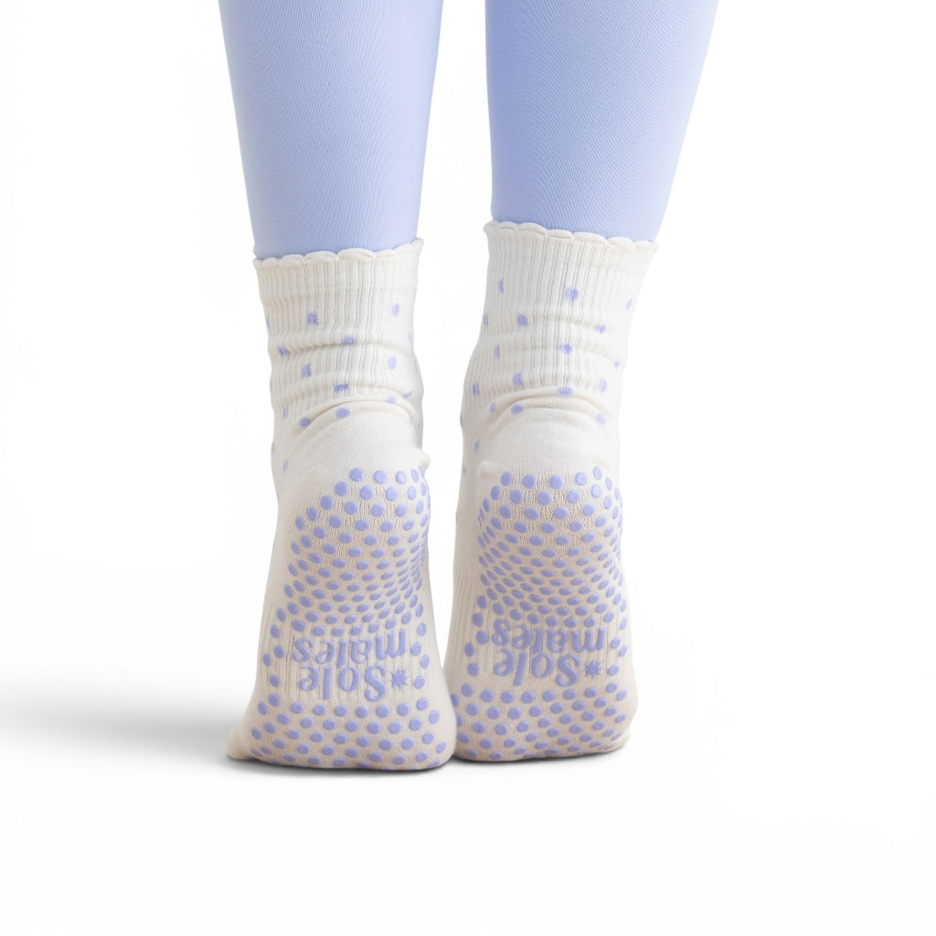 Lavender Polka dot Grip Sock