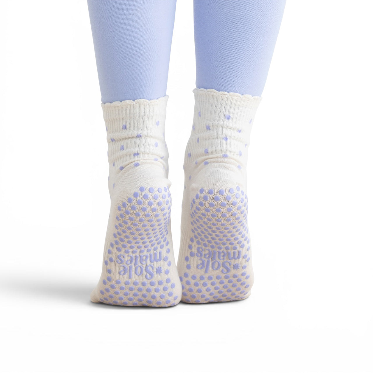 Lavender Polka dot Grip Sock