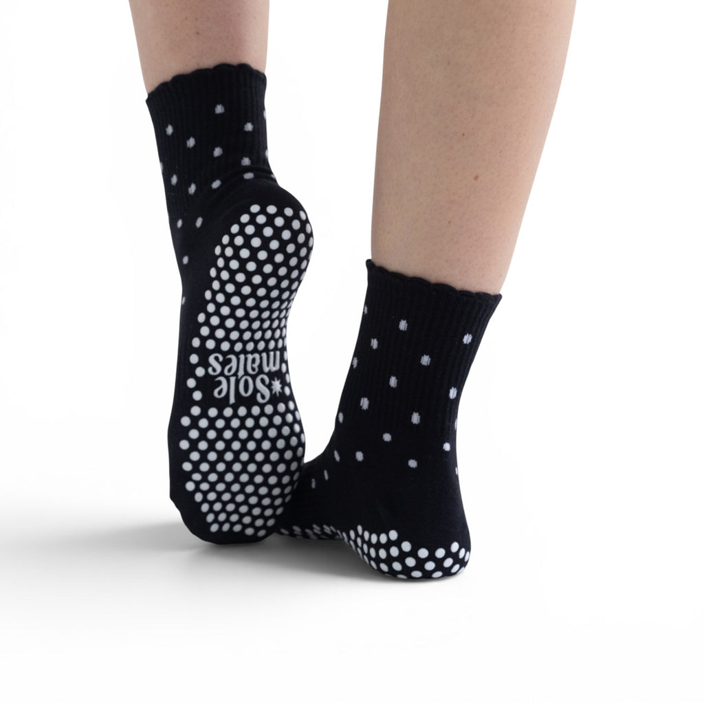 Black Polka dot Grip Sock
